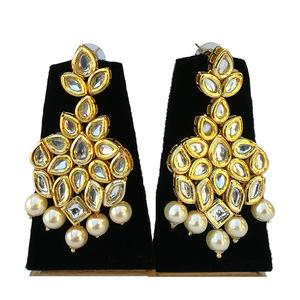 Indian Classic Women's Choker Wedding Engagement Anniversary Party Green Traditional Crystal Kundan Faux Pearl Alloy Gold <b>Gift</b> - Product Image 3