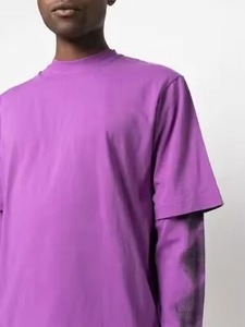 เสื้อยืดแขนยาวทรงบ็อกซี่แบบครอปสองชั้น ผ้าฝ้ายแท้ 100% สไตล์สตรีทแวร์สำหรับผู้ชาย ทรงหลวม เป็นมิตรกับสิ่งแวดล้อม แห้งเร็ว ระบายอากาศได้ดี - Product Image 4