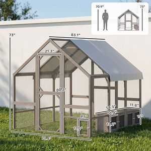 Grande Pollaio in Legno con Copertura Impermeabile, Cassette per Nidificazione e Posatoi - per 8-10 Galline, Condizioni Usate - Product Image 2