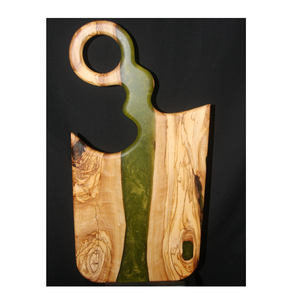 Planche à découper en résine époxy polie et bois, pour couper fruits, légumes, viande, planche à découper artisanale en forme de rivière pour ustensiles de cuisine - Product Image 4