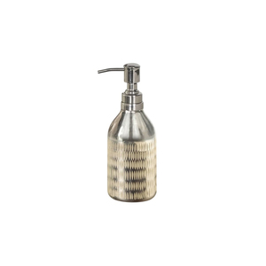 Dispensador de Jabón de Acero Inoxidable Plateado Antiguo, Lujosa Botella de Metal Acanalado con Bomba para Jabón Líquido, Ecológico, Resistente al Óxido, para Encimera - Product Image 3