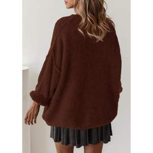 Pull en tricot épais surdimensionné pour femmes personnalisé 2025, manches longues, col montant, style ouvert, XS, vêtements d'automne et d'hiver - Product Image 5