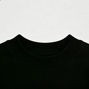 T-shirt noir surdimensionné à manches courtes et col rond pour homme avec impression personnalisée au dos, coupe classique, jersey tricoté 100% coton respirant - Product Image 2