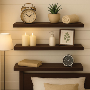 Étagère murale flottante en bois sculpté Smart Art pour salon, bibliothèque, décoration murale de cuisine, bois d'ingénierie, lot de 2 - Product Image 5