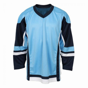 Camiseta de Hockey sobre Hielo con Cuello en V, Manga Larga, Unisex, para Adultos, Transpirable, de Malla, Gris y Negro a Rayas, Ropa Deportiva, Corte Regular - Product Image 5