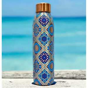 Bouteille d'eau en cuivre au design classique, écologique, avec bouchon à vis, compatible lave-vaisselle, pour le bureau et les voyages, style antique - Product Image 4