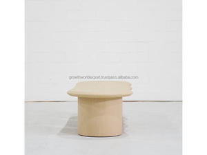 Handmade <b>Wooden</b> Center Table with Round Base Contemporary Furniture Scandinavian Style <b>Solid</b> Wood Side Table Irregular Shape - Product Image 5