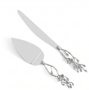 Floral Design Handle <b>Cake</b> <b>Server</b> And Knife Sets Stainless Steel Perfect For Weddings Events Parties And Elegant Dining Use - Product Image 1