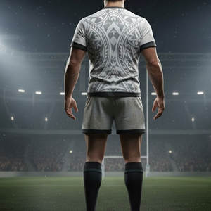 Ensemble d'uniformes de rugby pour hommes, tissu léger, respirant, durable, séchage rapide, maillot à manches courtes, shorts, personnalisable, conçu pour - Product Image 4