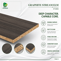 Panneau de bois aggloméré orienté (OSB) mélaminé Jinbase SXT2885 Graphite Stream Elm 18 mm E0 1220x2440 mm pour la conception d'intérieur moderne