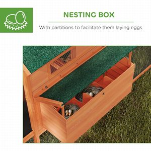 Pollaio in Legno Tipo H Arancione 137 per 8-10 Galline, Capacità Personalizzabile, Nuova Gabbia per Animali in Rete d'Acciaio per Giardino - Product Image 6