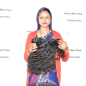 Extensions de cheveux humains indiens bouclés noirs naturels vierges vietnamiens, alignés aux cuticules, double trame, vente en gros directe usine - Product Image 3