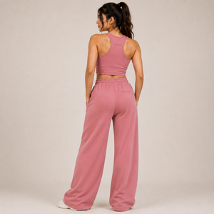 Conjunto de Dos Piezas para Mujer, Sin Cuello, Corte Holgado, Informal, para Uso Diario, Chaleco y Pantalón Corto con Bordado de Efecto 3D, Pierna Ancha, con Bolsillos, Ecológico - Product Image 3