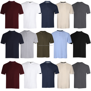 T-shirt uni pour hommes à manches courtes, vêtements d'été décontractés, col en coton, T-shirt en coton OEM avec impression de logo personnalisée disponible - Product Image 1