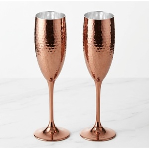 Ensemble de gobelets à vin en cuivre martelé artisanal, verres à vin incassables en métal avec doublure en acier inoxydable pour bar à domicile - Product Image 3