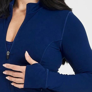 Veste de yoga respirante sur mesure, grande taille, avec extensibilité quadridirectionnelle, coupe-vent, fermeture éclair, pour la salle de sport, le fitness et les vêtements de sport - Product Image 4