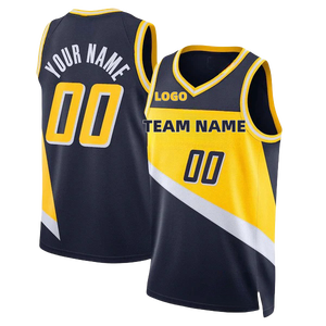 Uniforme de Baloncesto Personalizado Blanco, Amarillo y Azul Marino 2026, Equipación 2025, Sublimación Completa, Ropa Deportiva Profesional HD - Product Image 6