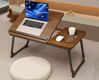 Support d'ordinateur portable pliable et réglable Global Orbit GO-10 avec plateau porte-gobelet pour lit ou lecture, surface en MDF