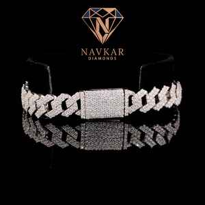 ราคาขายส่งเครื่องประดับฮิปฮอป สร้อยข้อมือคิวบันลิงค์เพชรโมอิสซาไนต์ขนาด 14 มม. สร้อยข้อมือเงินแท้สั่งทำ สร้อยข้อมือเงินแท้ 925 สำหรับผู้ชาย - Product Image 3