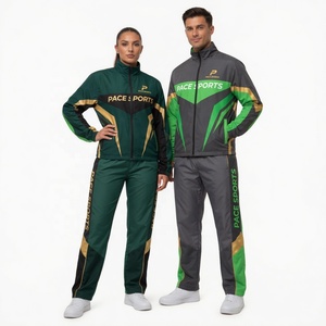 Full <b>Zip</b> Polyester Sublimation Windbreaker Tracksuit Royal Blue and black Set for unisex with custom logos - Product Image 4