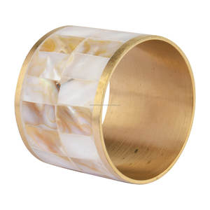 Anneau de serviette en nacre incrustée, accessoires de décoration de table uniques pour fêtes et mariages - Product Image 5