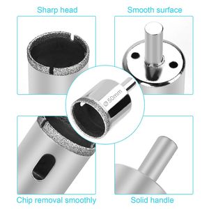 ดอกสว่านเจาะแกนเพชรแห้งสำหรับกระเบื้องหินอ่อนหินแกรนิตคอนกรีตพอร์ซเลนแก้วสำหรับการขุดเจาะที่มีประสิทธิภาพสูง - Product Image 5