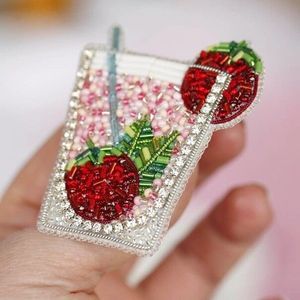 Handmade Engagement Brooch with Fine Embroidery and Colorful Beads-Premium Quality Unisex Jewelry - Product Image 6