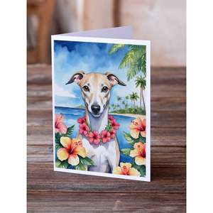Whippet Luau A7 Cartes de vœux Lot de 8 cartes vierges avec enveloppes 5x7 Taille fantaisiste - Product Image 2