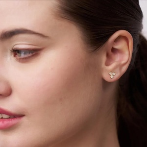 Boucles d'oreilles les plus populaires en forme de feuille, bijoux fins, or pur 18 carats, diamants naturels véritables, vente en gros, cadeau pour femme - Product Image 2