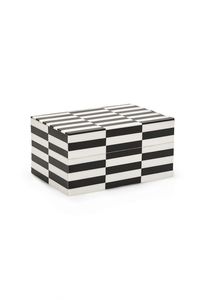 Rectangular Wooden Jewelry Box with Geometric Inlay Design Modern Storage Box for Living Room Resin Craft - Product Image 6