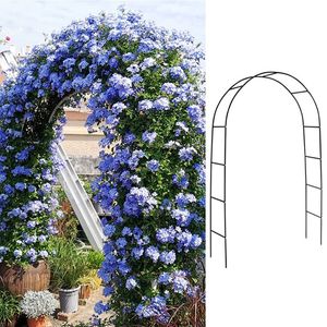 Arco da Giardino Regolabile in Metallo Nero 7FT X 4FT, Traliccio in Ferro per Supporto Piante Rampicanti da Esterno - Product Image 1