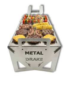 Barbecue portable robuste au charbon de bois en acier inoxydable pliable pour la cuisine en plein air - Product Image 5