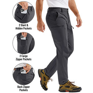 Pantalones de senderismo para hombre, ligeros, impermeables, pantalones de pesca, pantalones de senderismo informales de cintura media, pantalones de senderismo de secado rápido para hombre - Product Image 2