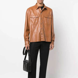 Chemises en cuir pour hommes à porter au quotidien, coupe confortable, légères, matière de qualité supérieure, adaptées pour le bureau et les tenues décontractées - Product Image 3