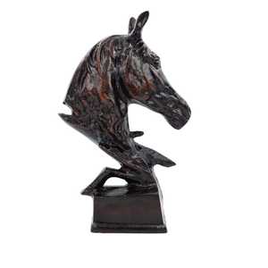 Bronze Horse Head Sculpture Traditional Animal <b>Figure</b> Tabletop Ornament for Living Room Handmade Decor - Product Image 1