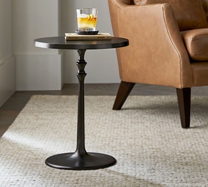 Refined Cast Aluminum <b>Bar</b> <b>Table</b> Slim Turned Pedestal Round Top Matte Black Finish Strong Base Compact Elegant Space Saver - Product Image 4
