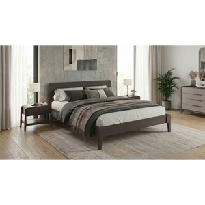 DISICO Moon <b>Bed</b> King Size Black Wood <b>Frame</b> Minimalist Design Durable <b>Bed</b> <b>Frame</b> - Product Image 4