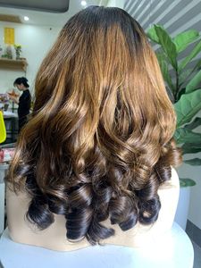 Extensions de cheveux vierges vietnamiens Remy C-Part ondulés rebondissants bouclés longueur d'épaule 20-30 pouces cheveux indiens étirés - Product Image 5