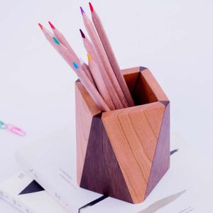 <b>Rustic</b> Farmhouse Wooden Pen Storage Modern Wooden <b>Desk</b> Utility Organizer Wooden Pen Cup for Home Office Essentials Luxury Wooden - Product Image 3