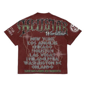 เสื้อยืดลายโครงกระดูก สไตล์พังก์สำหรับผู้ชาย แขนสั้น ผ้าฝ้าย พิมพ์ลายกราฟิก ลายหัวกะโหลก คอกลม ทรงปกติ ดีไซน์ World Tour - Product Image 6