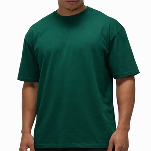 Camiseta de Hombre Oversize Lisa de Manga Corta de Algodón Casual de Corte Holgado con Cuello Redondo de Color Sólido de Tela Suave Moderna y Elegante para Hombre - Product Image 1