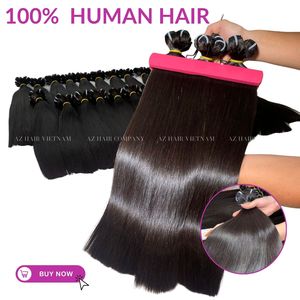 100g par faisceaux gamme de longueurs 8 ''à 32'' cheveux humains vietnamiens couleur naturelle os droite trame couture faisceau - Product Image 6