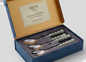 Minimalist Flatware Set With <b>Silicone</b> <b>Beaded</b> Handles Stainless Steel High Mirror Polish Dishwasher Safe For Wedding And Dining - Product Image 4
