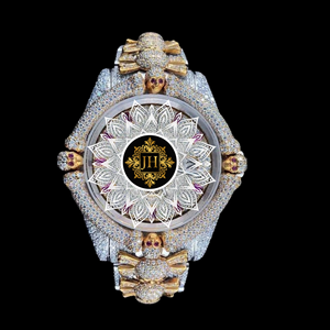 Montre-bracelet pour homme avec design de crâne, mouvement à quartz de luxe, bracelet en acier inoxydable, cristal saphir, cadran de 41 mm, résistante à l'eau - Product Image 2