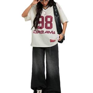 Maillot de football oversize en maille pour femme, imprimé graphique 88, style streetwear court, respirant, polyester, mode Y2K, OEM - Product Image 1