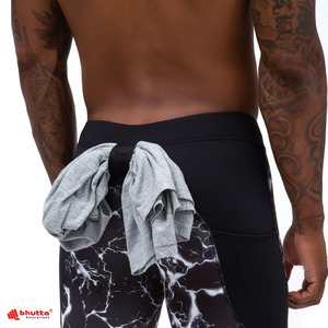 Leggings de compression pour hommes avec imprimé éclair, pantalon de sport ajusté pour la gym et le fitness, motif grondant, poche latérale, taille élastique - Product Image 3