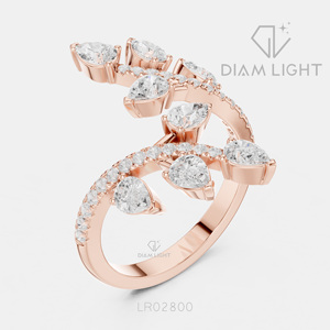 Bague de fiançailles et de mariage pour femme, cadeau de bijoux, certifiée IGI, ensemble de bagues en diamant de laboratoire taille poire 1,80 carat, or blanc 14 carats - Product Image 4