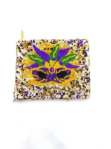 Pochette à monnaie perlée artisanale, faite main, créative, avec fermeture éclair, multicolore, sac de danse, motif nœud, pochette à perles de cristal - Product Image 2