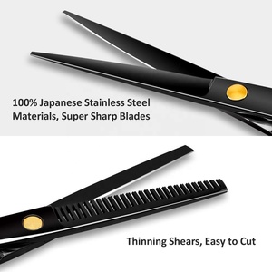 Kit de barbier en acier inoxydable de haute qualité avec ciseaux de coiffure professionnels, ciseaux à effiler, conception pour droitiers - Product Image 2