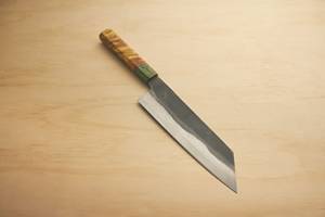 Cuchillo de Chef Santoku Estilo Japonés Premium, Acero al Carbono, Mango de Madera, Forjado, Ambidiestro, Black Smith 1987, Hoja de 6-7.9 Pulgadas, Apto para Lavavajillas - Product Image 6
